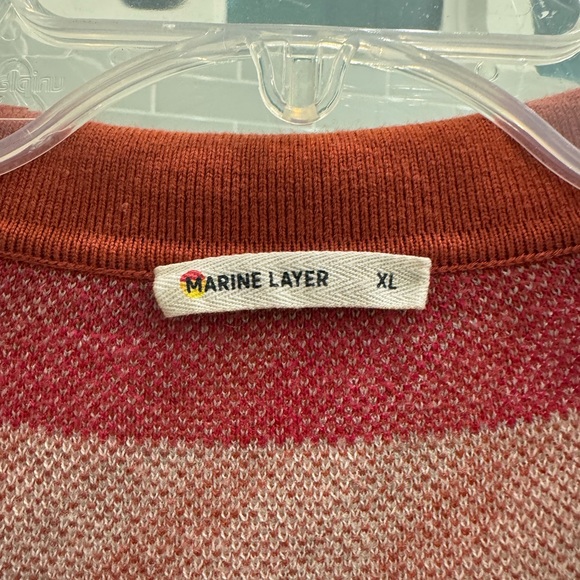 Marine Layer Morgan Sweater Polo - XL - Warm Multi Geometric Red // RETRO - Picture 8 of 8